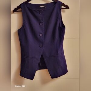 Chico's Navy Sleeveless Blazer